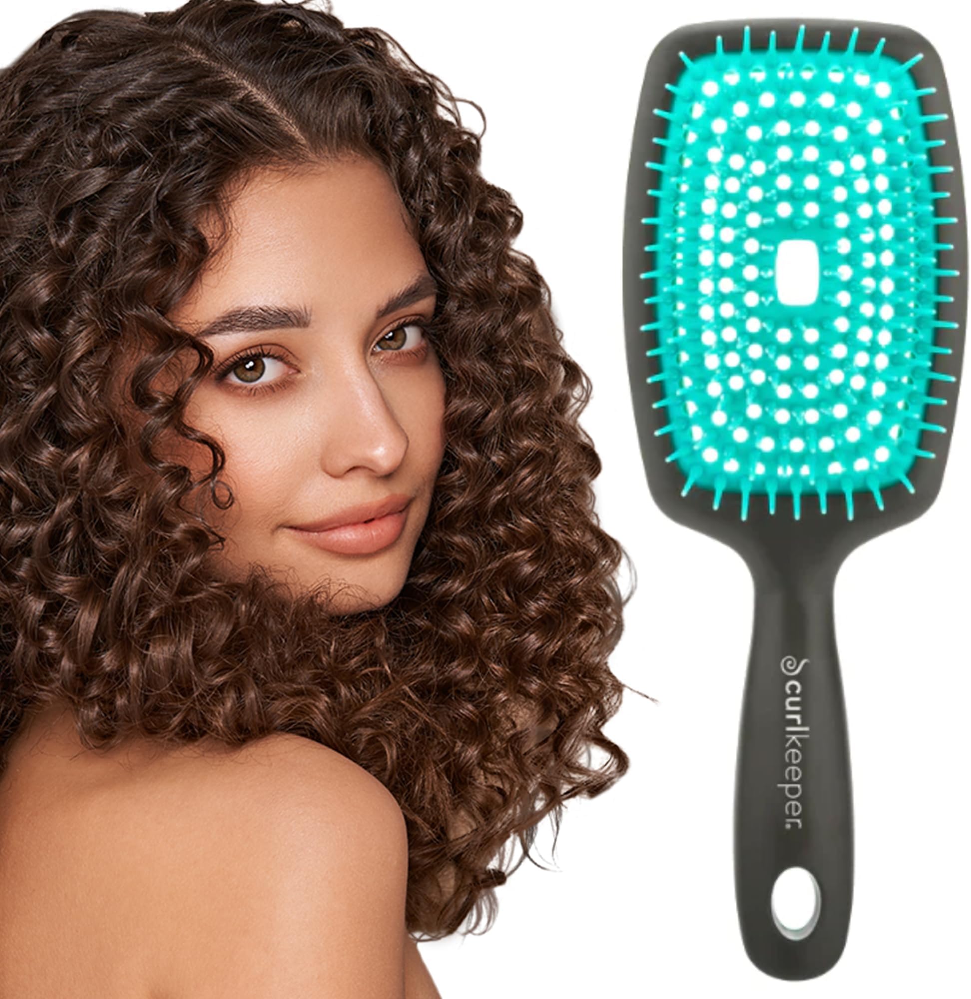 CURLY HAIR SOLUTIONS Flexy Brush - Eliminate Knots While ExfoliatingYour Scalp and Stimulate Blood Circulation for Beautiful and Shiny Curls