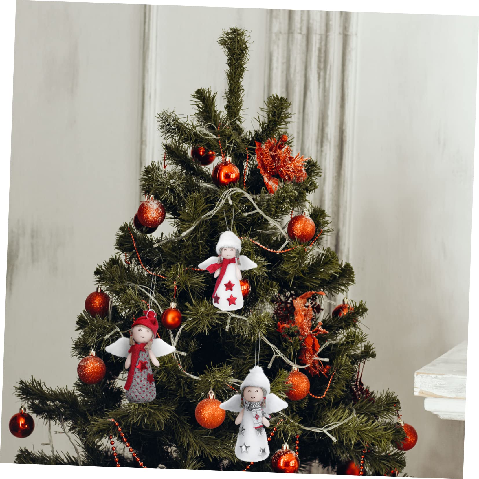 Zerodeko 8 Juegos Adornos Navideños Adornos Navideños De Ángel De Navidad Luces LED para Dormitorio Mini De Estrellas as Bombillas De Alas De 3 Piezas * 8