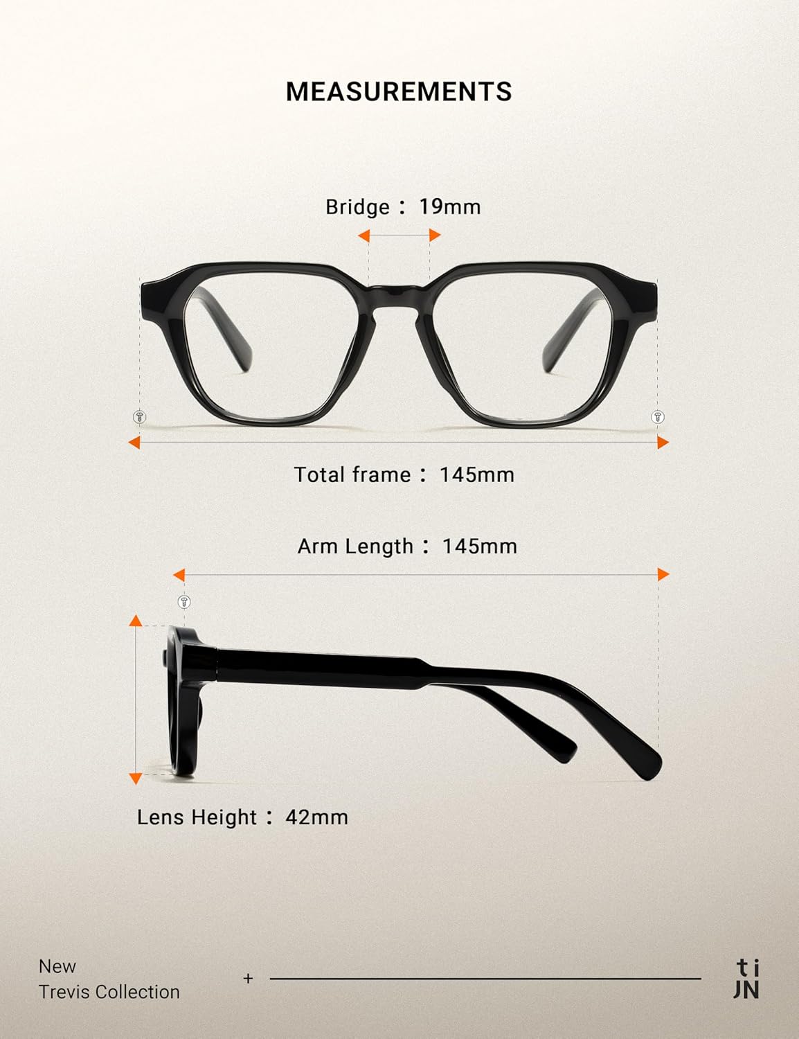 TIJN Blue Light Blocking Glasses, Anti Eyestrain UV Protection, TR90 Square Frame Glasses Chic Preppy Look for Women and Men - Image 6