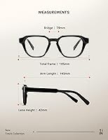 Vista 6 de TIJN Gafas de Bloqueo de Luz Azul para Mujeres y Hombres Marco Rectangular TR90 y Estilo Elegante Preppy Gafas de Pantalla de Computadora