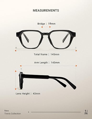 Miniatura 6 de TIJN Gafas de Bloqueo de Luz Azul para Mujeres y Hombres Marco Rectangular TR90 y Estilo Elegante Preppy Gafas de Pantalla de Computadora