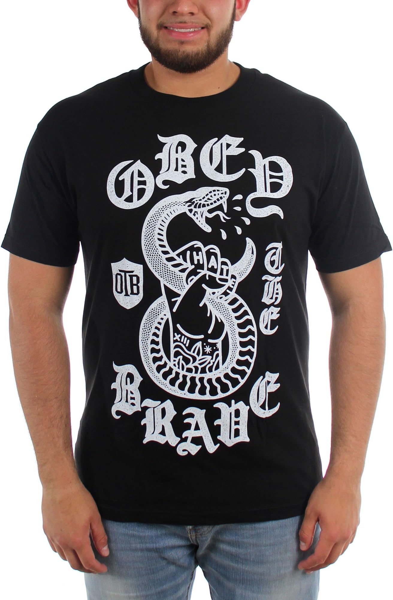 Obey The Brave - Mens Spitting Venom T-Shirt, Size: Medium, Color: Black