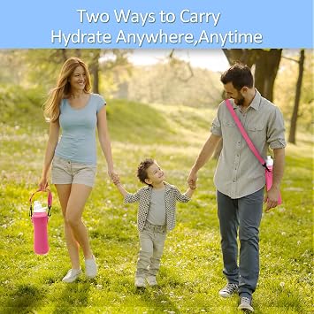 32oz Sleeve For Cirkul Water Bottle, 2Pcs Water Bottle Sleeve Fits Cirkul 32oz Plastic & Stainless Steel Bottles, Neoprene Insulated Water Bottle Cover for Retaining Temperature (Pink)