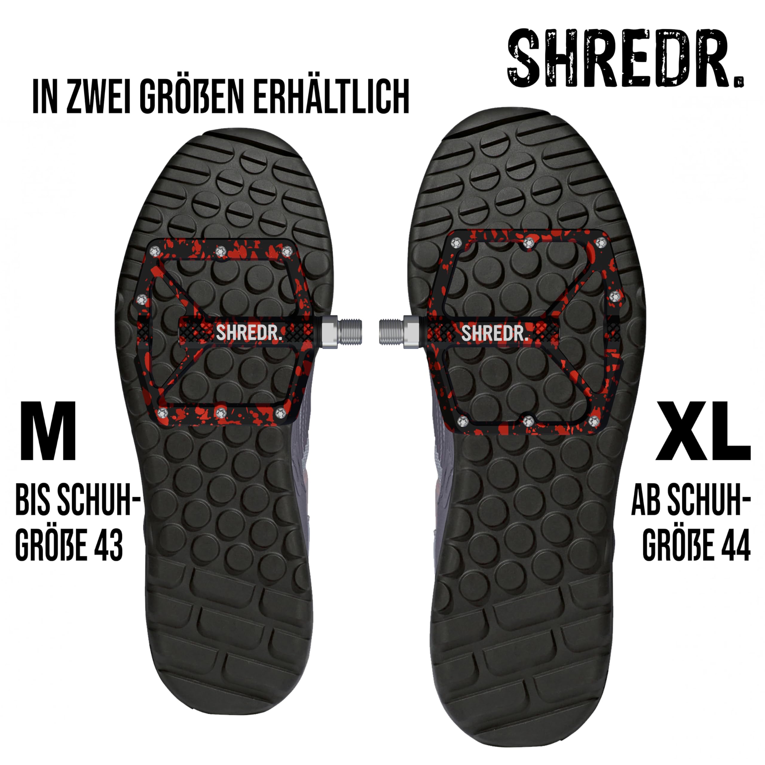 Shine Pedale für MTB | Hochwertige Flatpedals fürs Mountainbike | Mit Reflektoren (StVZO konform) | Special Edition - Unikat