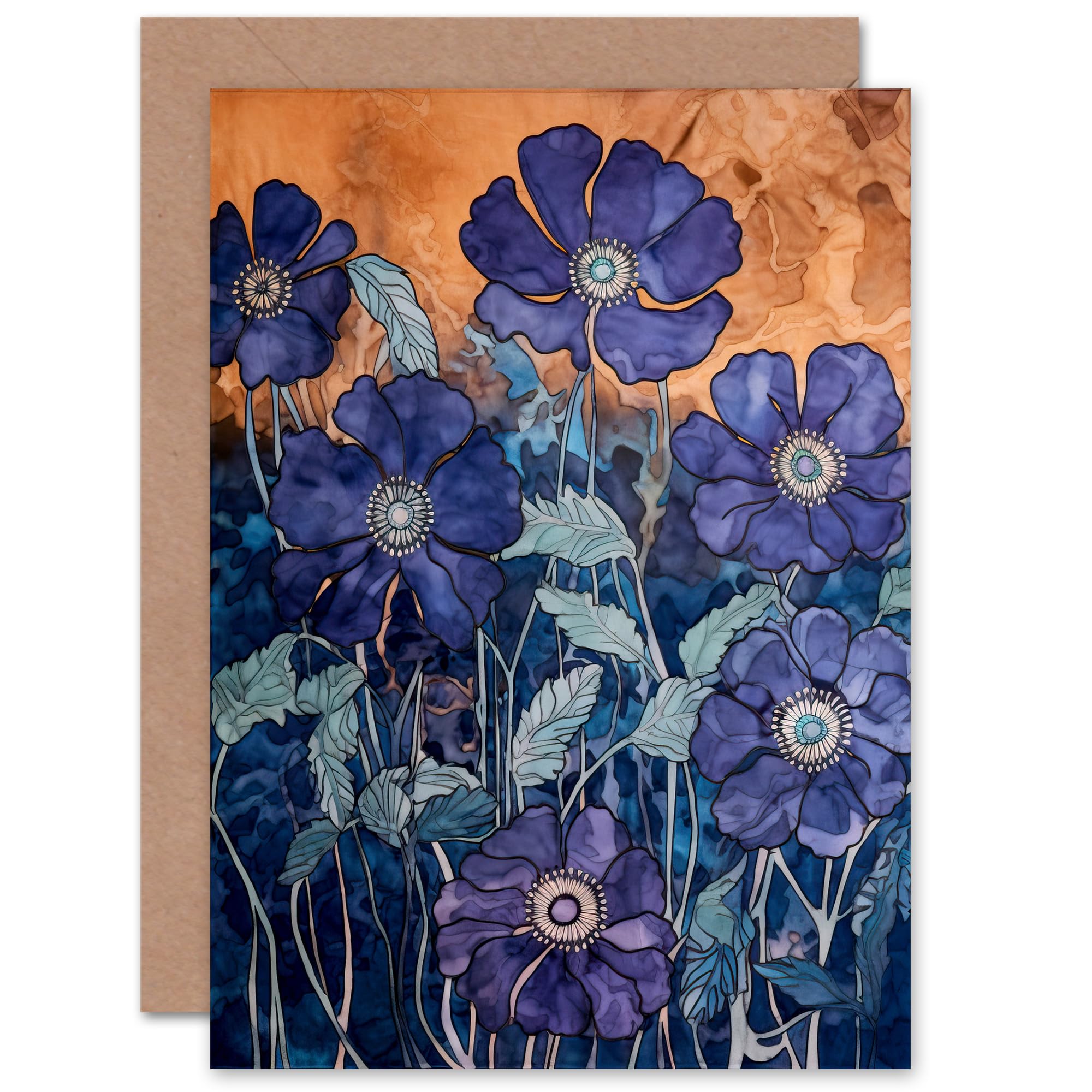 Artery8 Greeting Card - Anemone Flower Design - Birthday Card for Wife