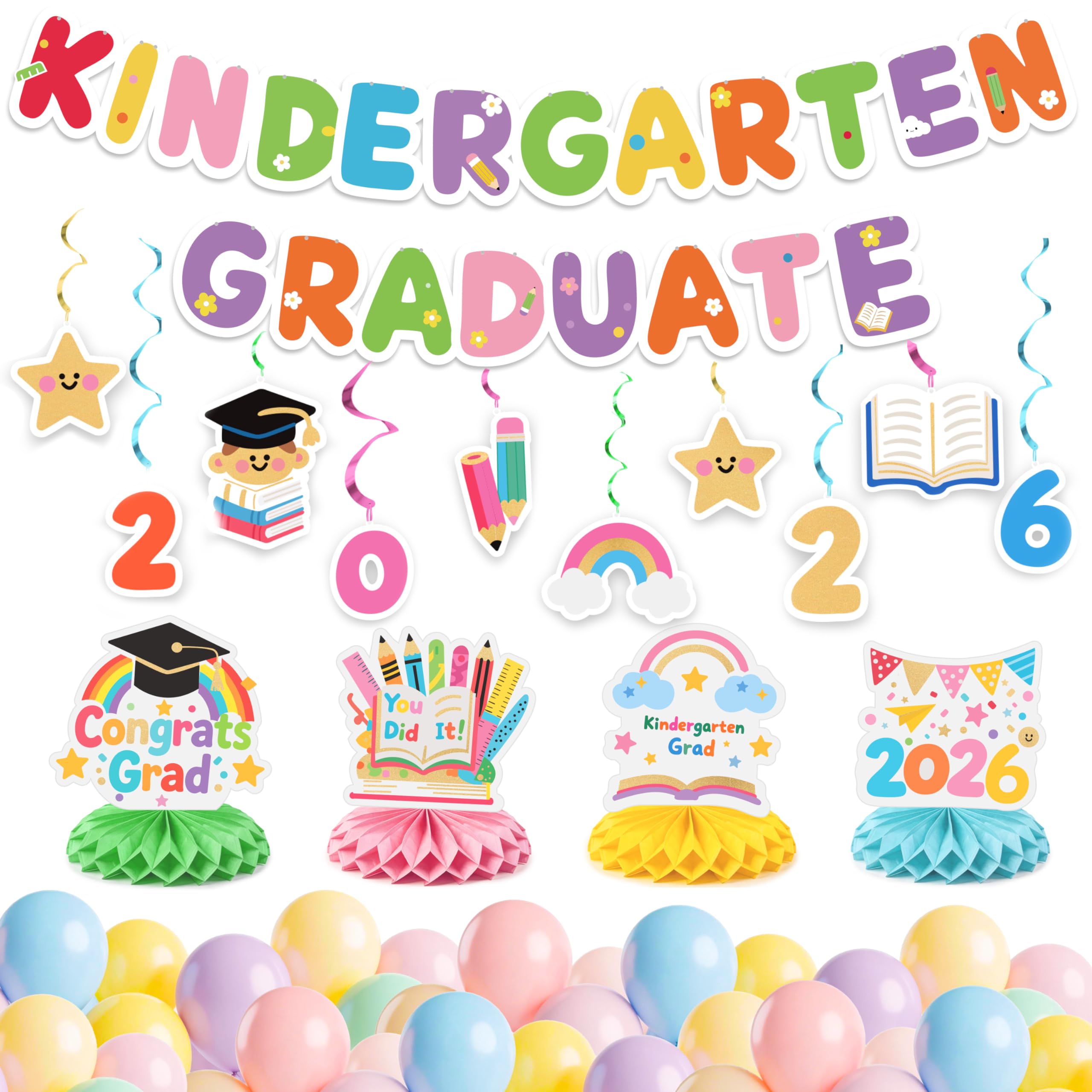Generic Kindergarten Graduation Decorations Class of 2026 - kids room decor | Mubboo