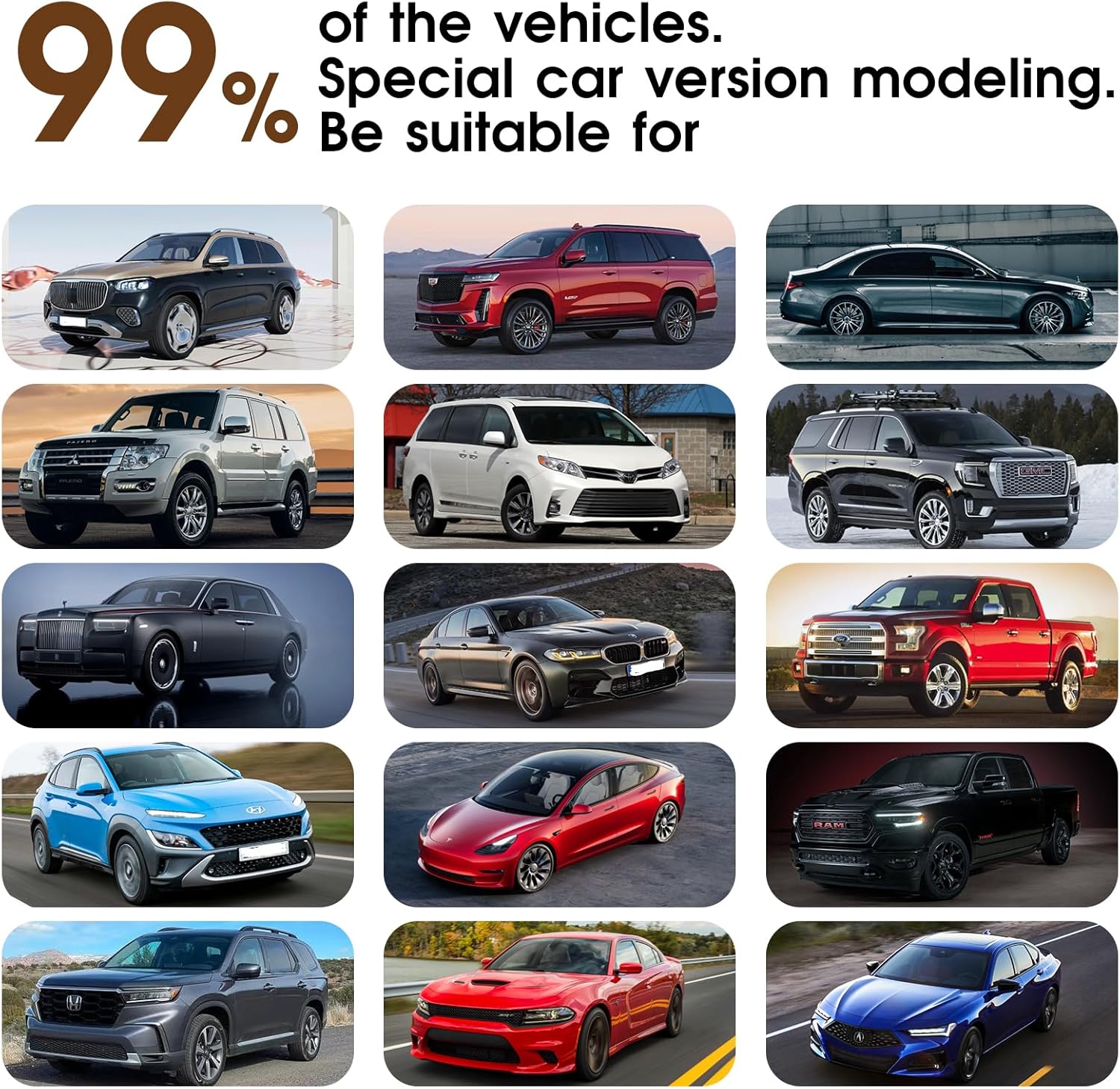 Car Floor mat is Compatible with 99% Models, All-Weather car Floor mat Completely Protects The Interior of The Vehicle, and Provides Vehicle Information to Complete Customization. (Pure Grey) - Image 3