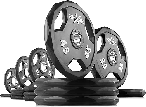 Miniatura 17 de XMARK DIAMANTE NEGRO - Discos de peso olímpico XMark, pesas de barra 01) Par de 9.9 lbs,25 lb Par,03) 35 lb Par,04) Par de 45 lb,05) Juego de 65