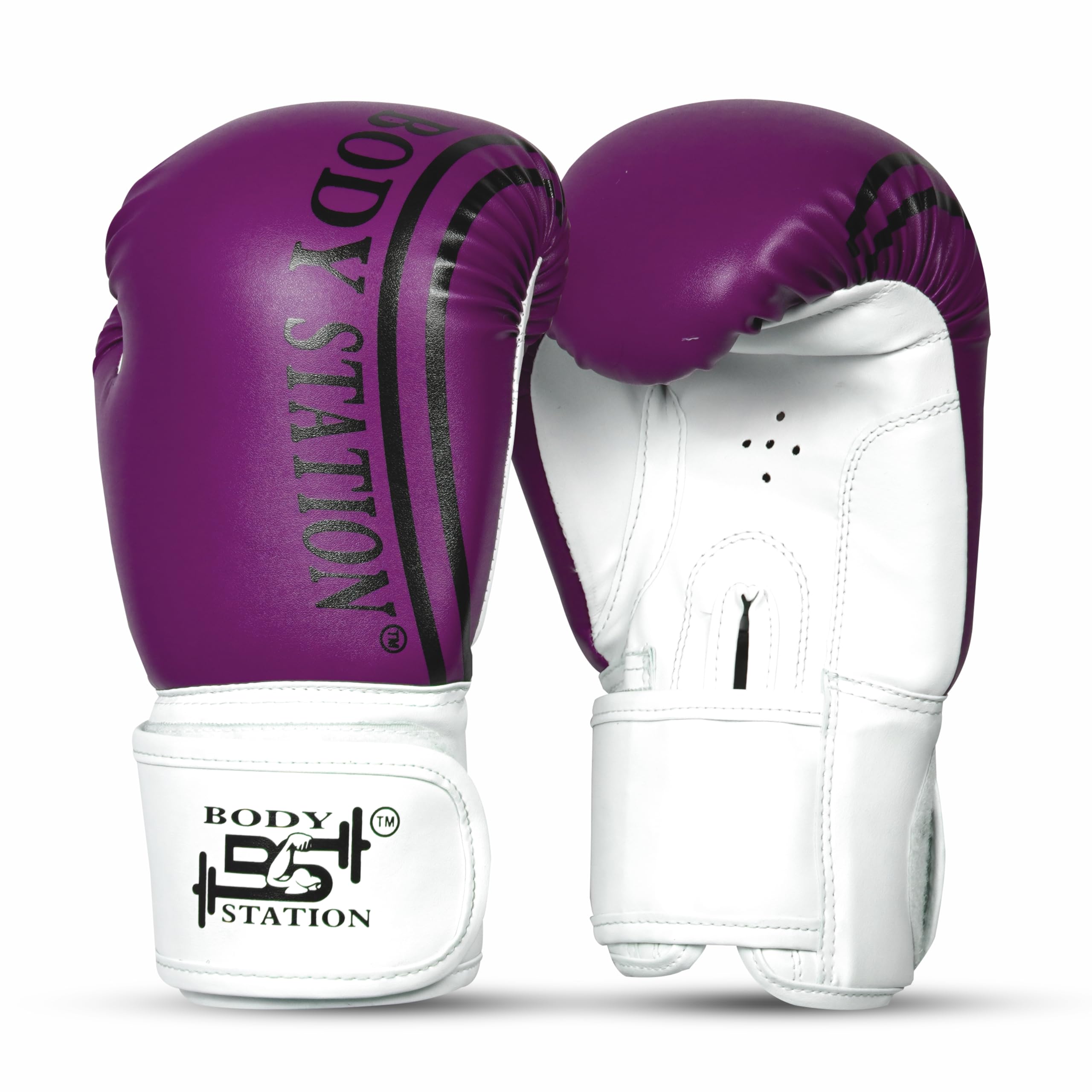 Boxing Gloves – Faux Leather Training Gloves with Hook and Loop Velcro Closure for Long-Lasting Strength and Durability