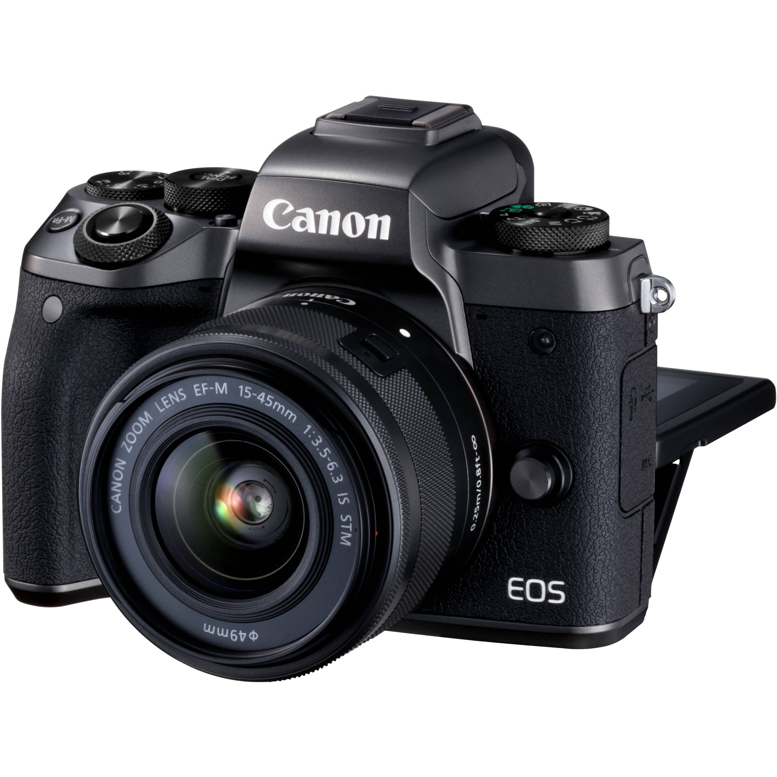 Canon EOS M5 Fotocamera Digitale Mirrorless, Obiettivo EF-M 15-45mm, f/3.5-6.3 IS STM, Nero [Versione Canon Pass Italia]