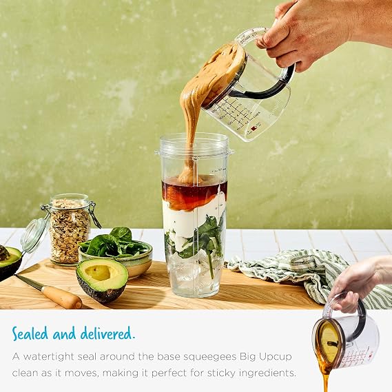 Dreamfarm Big Upcup All-in-1 Adjustable Measuring Cup - 2 Cup | Measures dry and liquid ingredients and scrapes itself clean, easy-to-read metric and imperial measurements, microwave safe