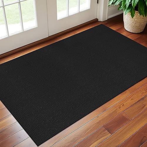Vista 363 de EARTHALL - Tapete tejido lavable con parte trasera de goma, tapete trenzado de algodón antideslizante para interiores para entrada, pasillo, cocina