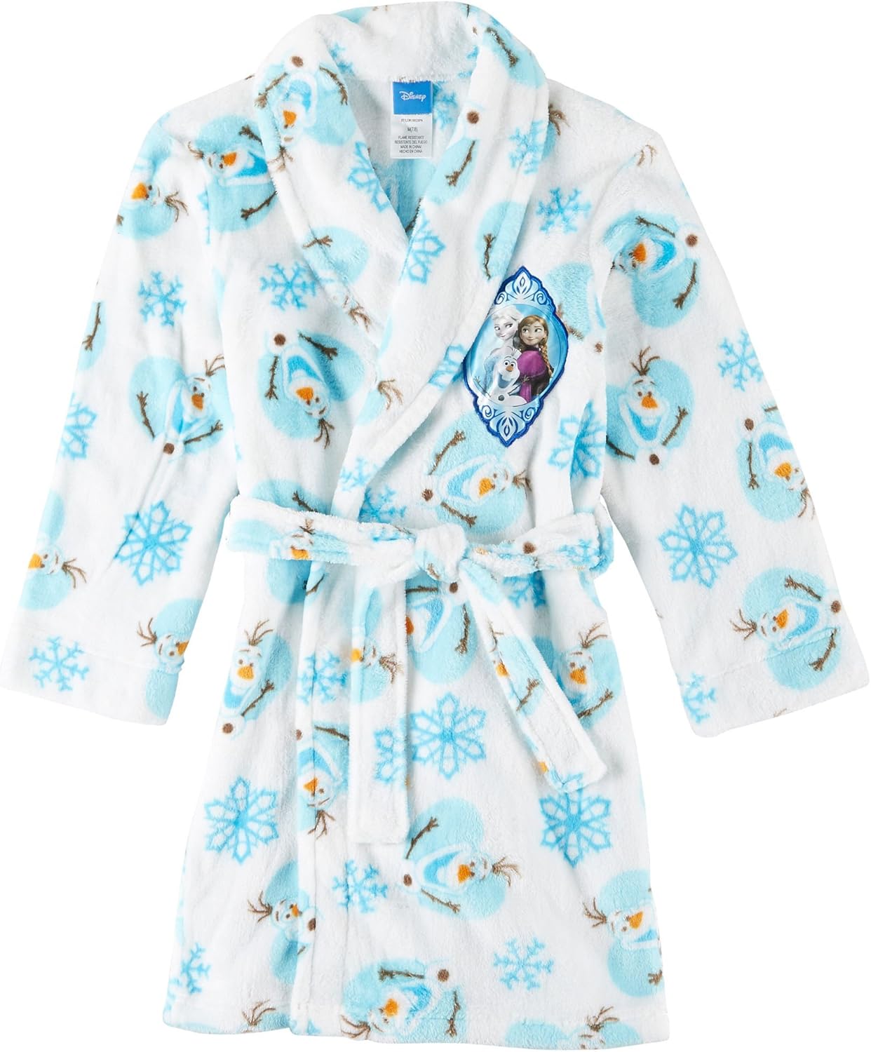 Disney Girl's 716 Frozen White Bathrobe, Blanco Ropa