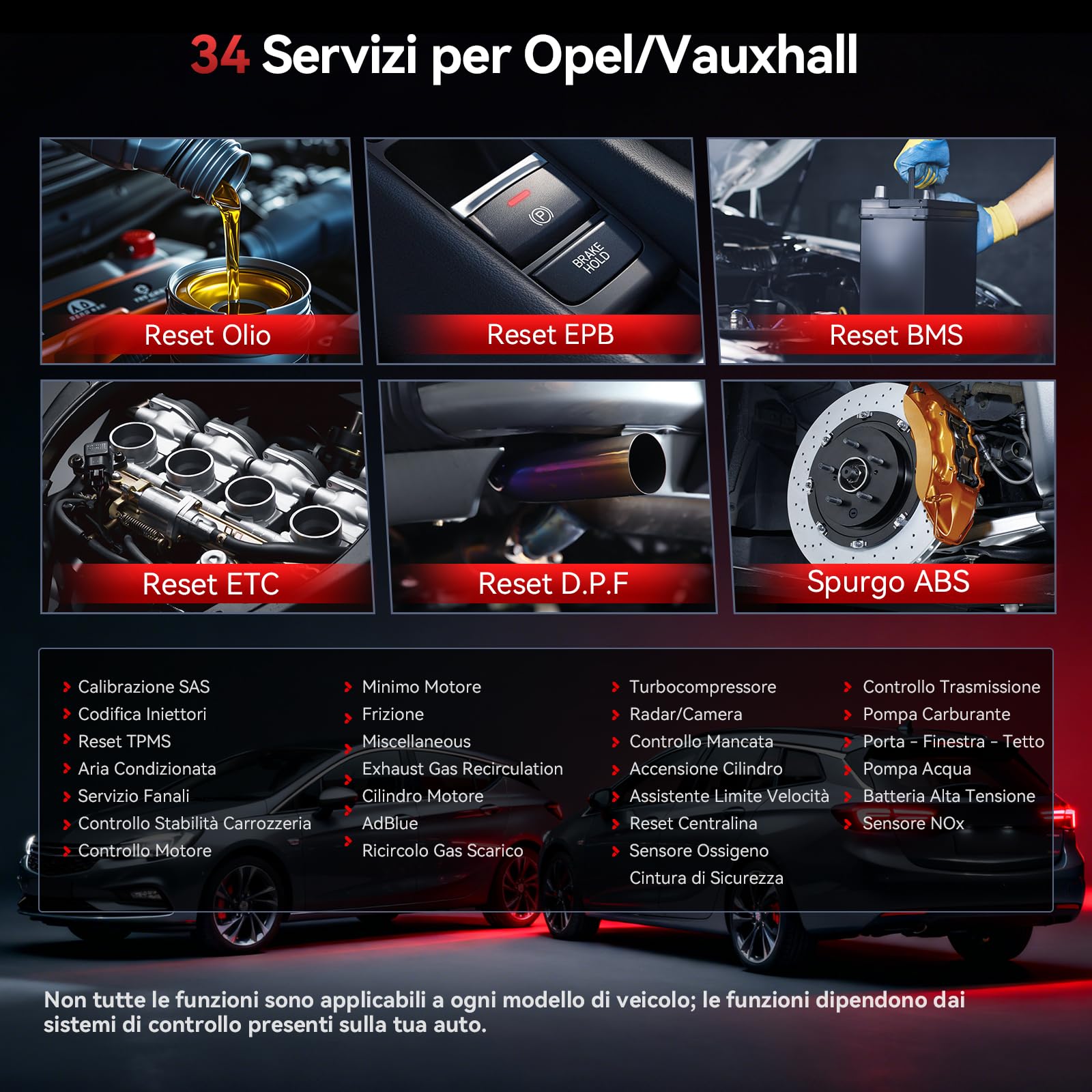 iCarsoft OP V4.0 OBD2 Auto Diagnostica per Opel/Vauxhall + 2 Marche Opzionali, Diagnosi Auto Professionale in Italiano Tutti i Sistemi, 34 Servizi, Test Bidirezionale, Auto VIN, Aggiornamento WiFi