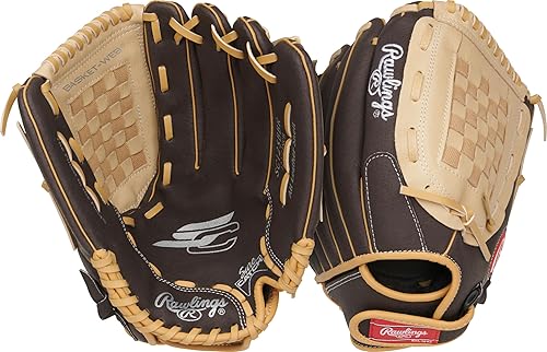 Miniatura 13 de Rawlings Guante de béisbol y sóftbol Sure Catch Modelos de T-Ball, para jóvenes y adultos recreativos Múltiples tallas y estilos