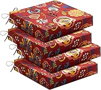 Vista 65 de downluxe - Cojín para asiento, redondo, impermeable, para exteriores e interiores, para patio o jardín, 43 x 41 x 5 cm, amarillo, paquete de 4