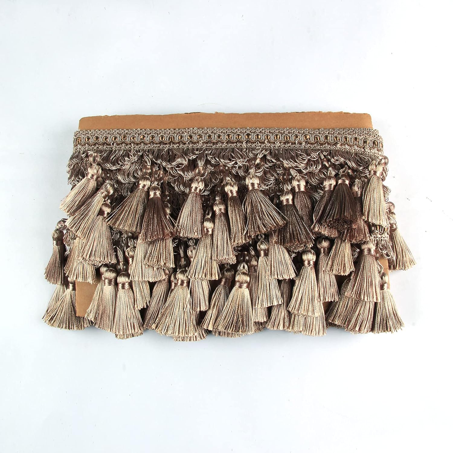 HedongHexi Tassel Fringe Trim 5.25 Yard x 4 Inches Luxury Handmade Beaded Tassel Fringing Trimmings for Curtain Sofa Dress Decor (Mix Beige) : Arts, Crafts & Sewing