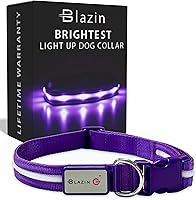 Vista 14 de Blazin - Collares luminosos para perros, collar led original para perros con 1,000 pies de visibilidad, recargable mediante USB e impermeable