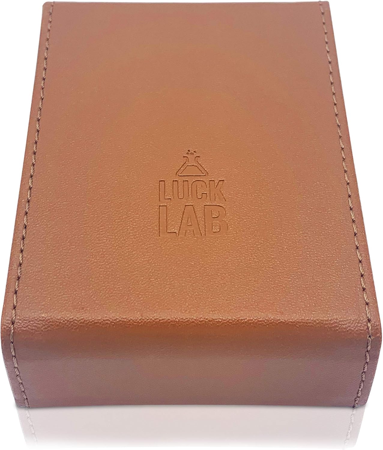 Luck Lab Single Deck Leather Playing Card Case/Holder - Fits Poker and Bridge size cards (Brown)
