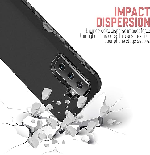 Miniatura 6 de Funda para Samsung S30  S21, funda resistente con soporte integrado y clip giratorio para cinturón para Galaxy S21 2021 a prueba de golpes (negro)