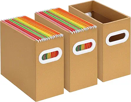 EOOUT 3 Pack File Organizer Brown Cardboard File...