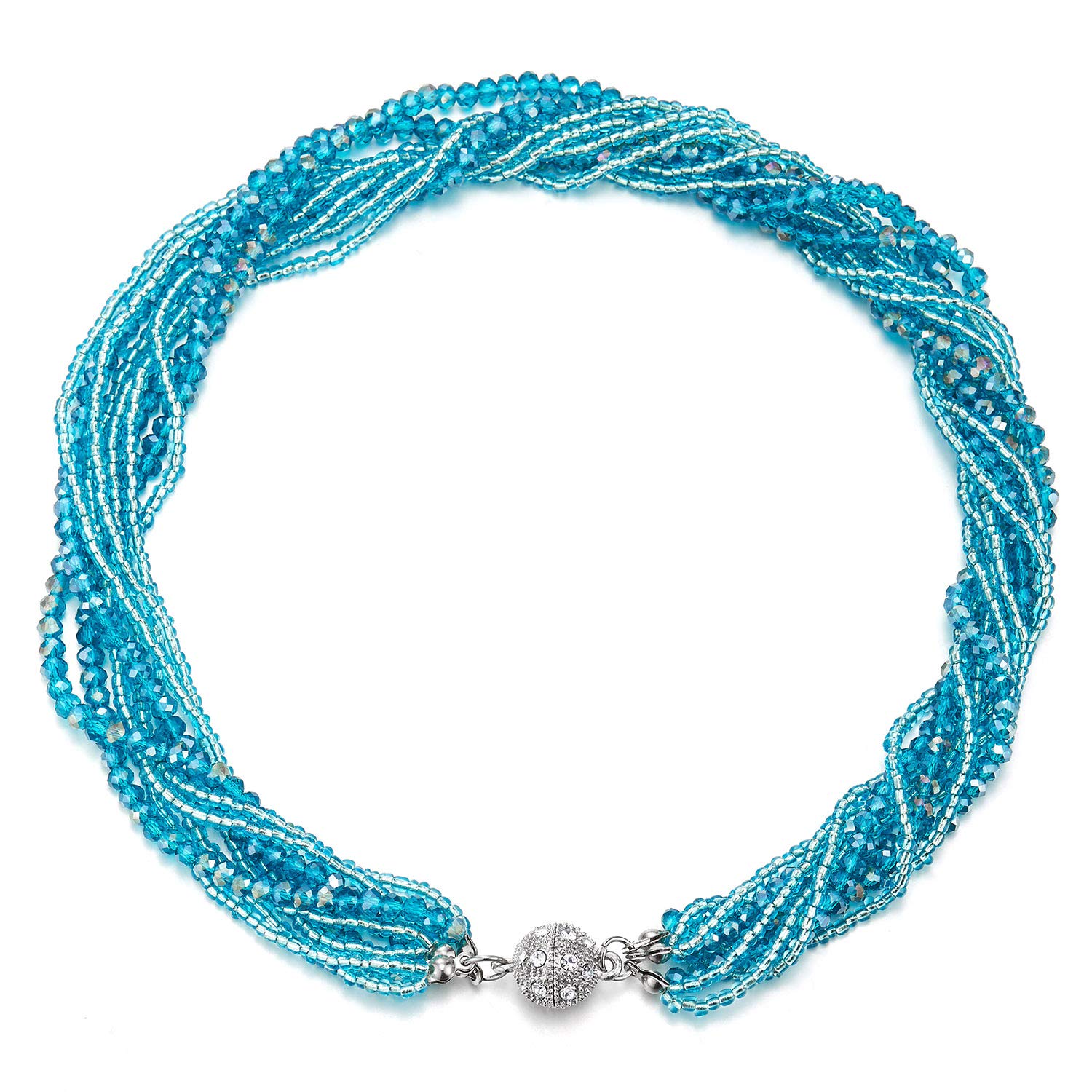 COOLSTEELANDBEYOND Ciondolo multistrato con perline di cristallo...Collana Statement COOLSTEELANDBEYOND - Pendente Multistrato Con...COOLSTEELANDBEYOND Rosso Perline Cristallo Cluster Statement...Collana Statement COOLSTEELANDBEYOND - Pendente Multis