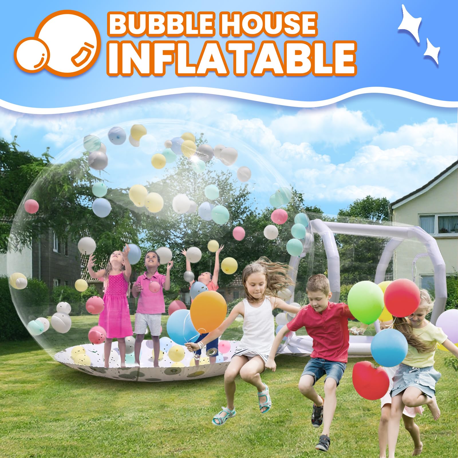 Cúpula hinchable de PVC impermeable 300 cm para bodas, camping y fiestas con soplador y bomba