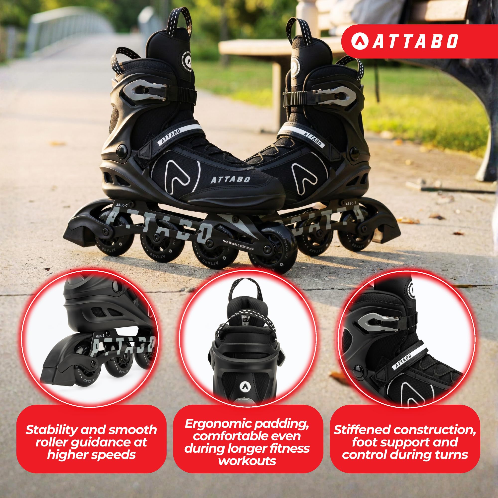 ATTABO Rolki Bricker Fitness - Pattini a rotelle Unisex Adulto