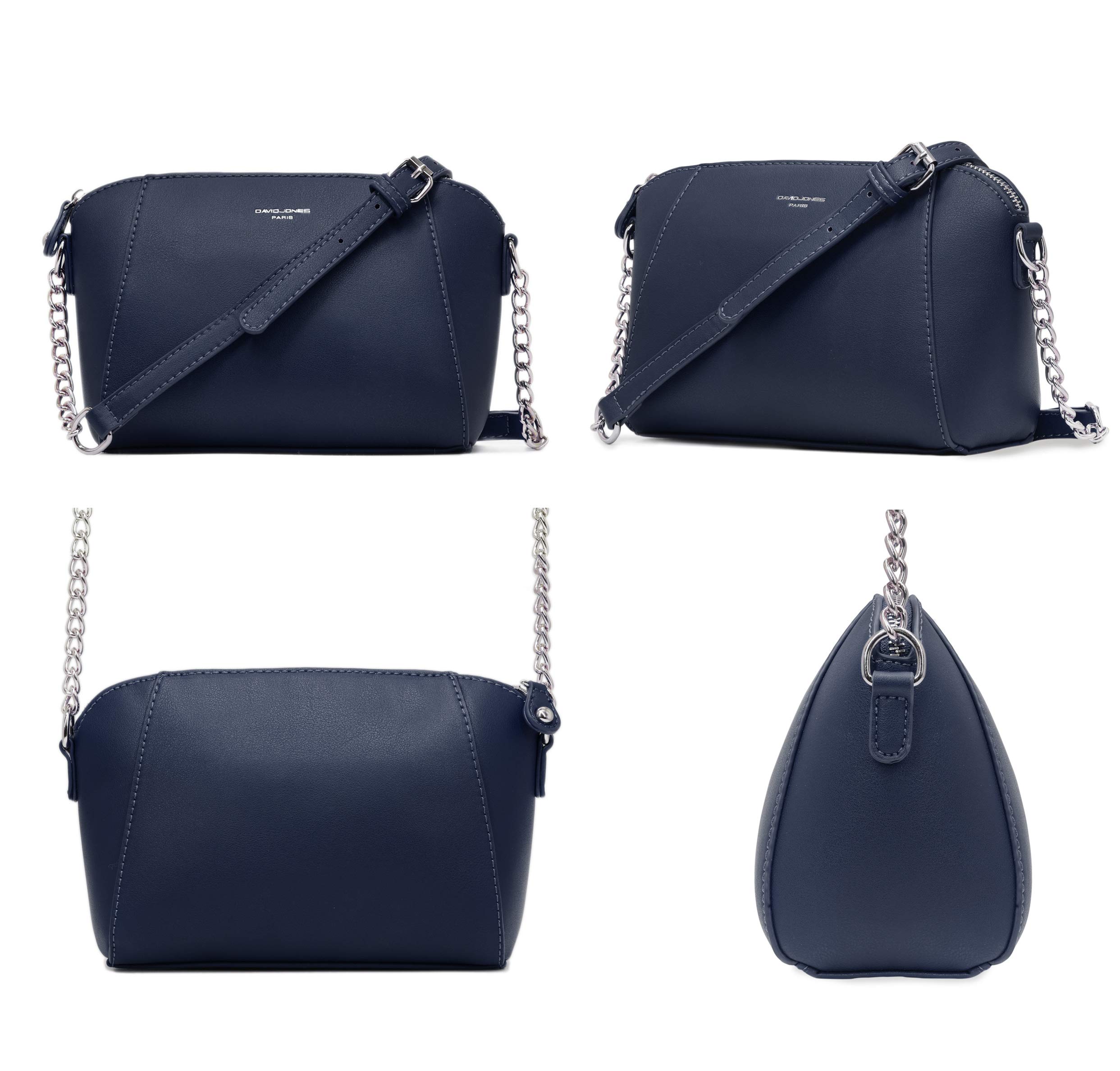 David Jones - Borsa a tracolla da donna trapezio - Borsa a catena indossata a spalla in pelle PU - Borsa a tracolla incrociata Travers Pochette da sera moda lavoro shopping elegante alla moda chic