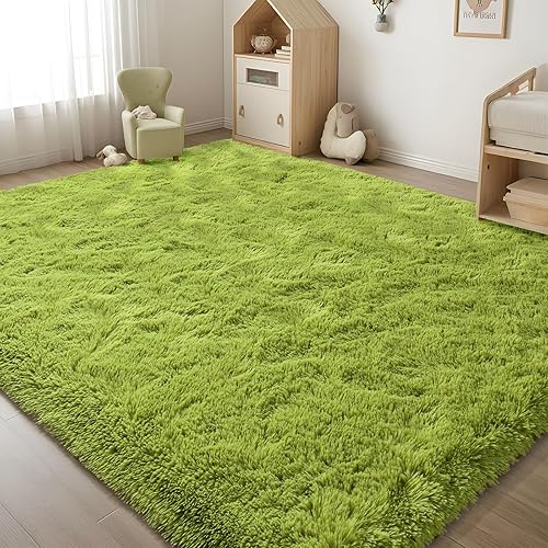Miniatura 5 de ISEAU Alfombra de área mullida, lanuda y cómoda para interiores, dormitorio de niños y niñas, dormitorio de bebés, tapete para piso al lado de la