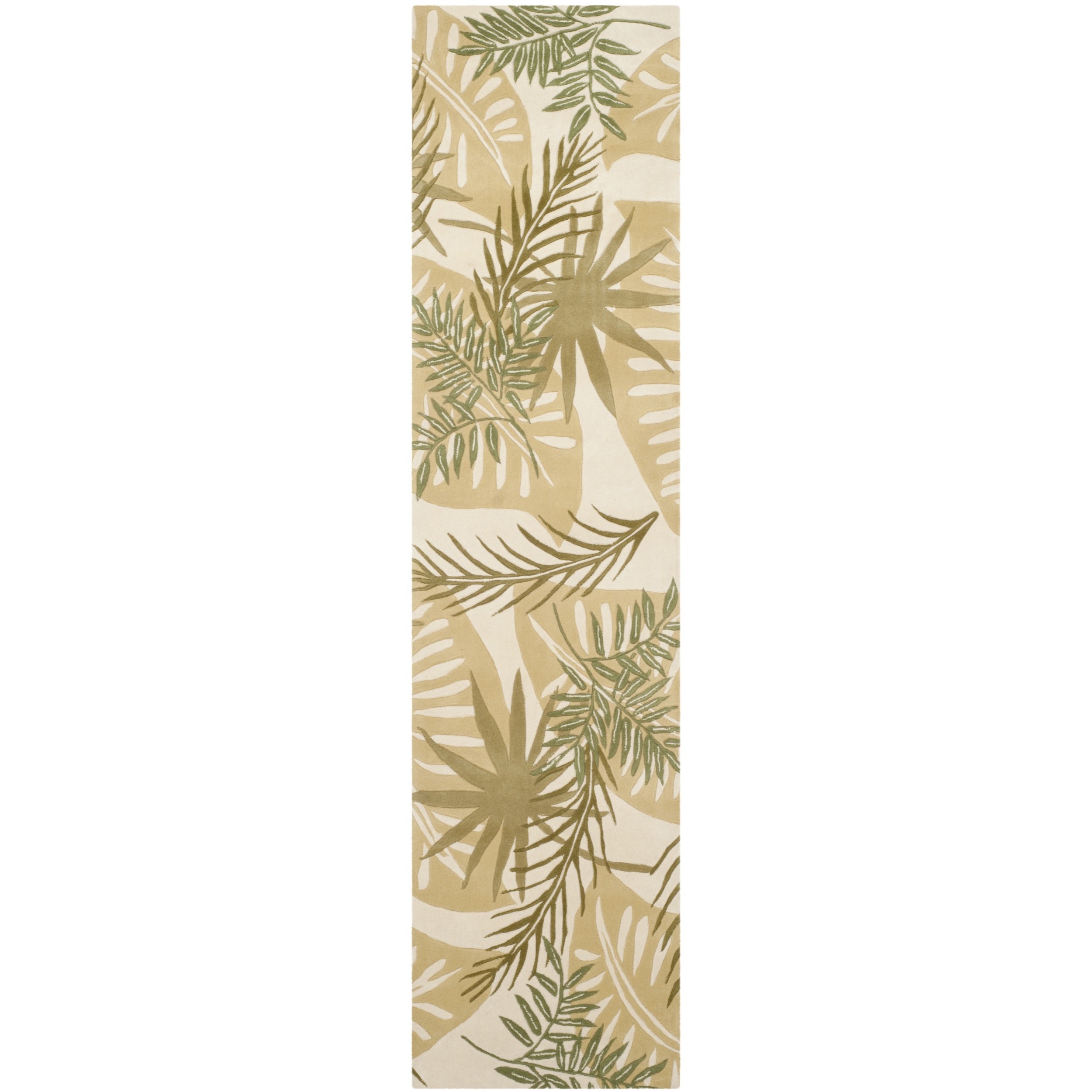 SAFAVIEH Mandarin Collection 2ft 6in x 10ft Ivory Sage MD406A Handmade Floral Premium Wool Runner Rug