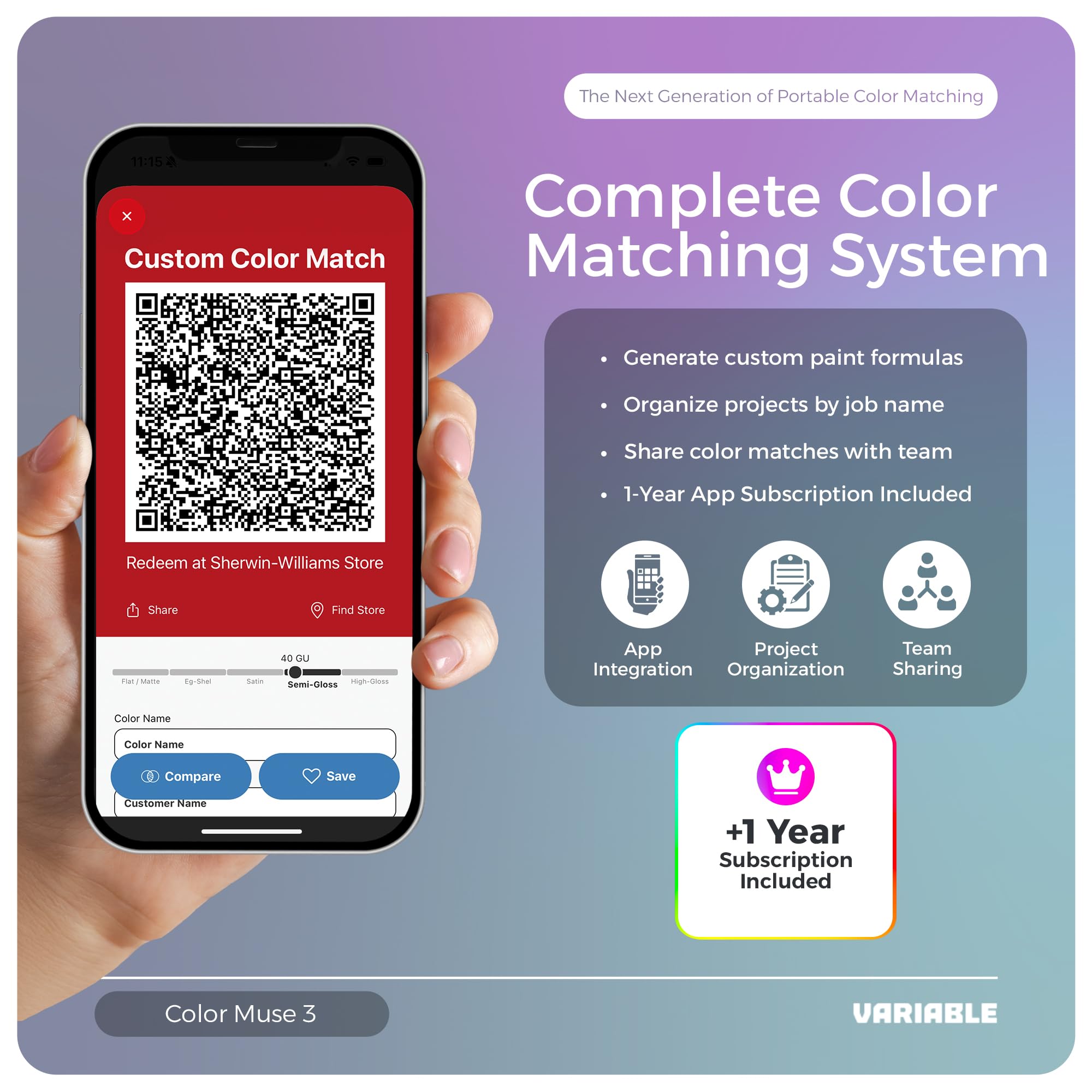 Color Muse 3: Paint Color Matching Device - 1 Year App -6