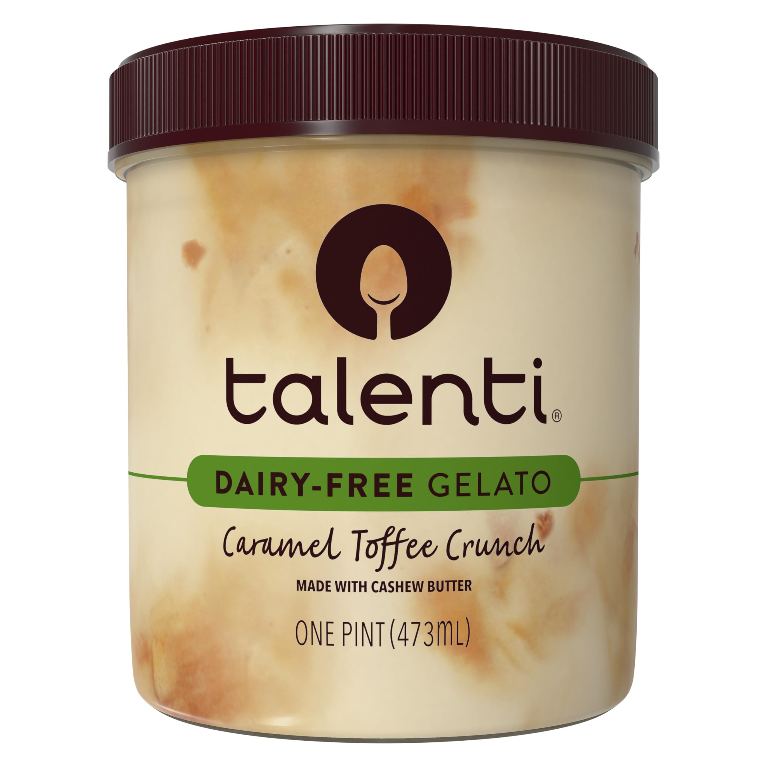 Talenti Dairy-Free Gelato For a Delicious Non-Dairy Treat Caramel Toffee Crunch Made With Cashew Butter 1 Pint