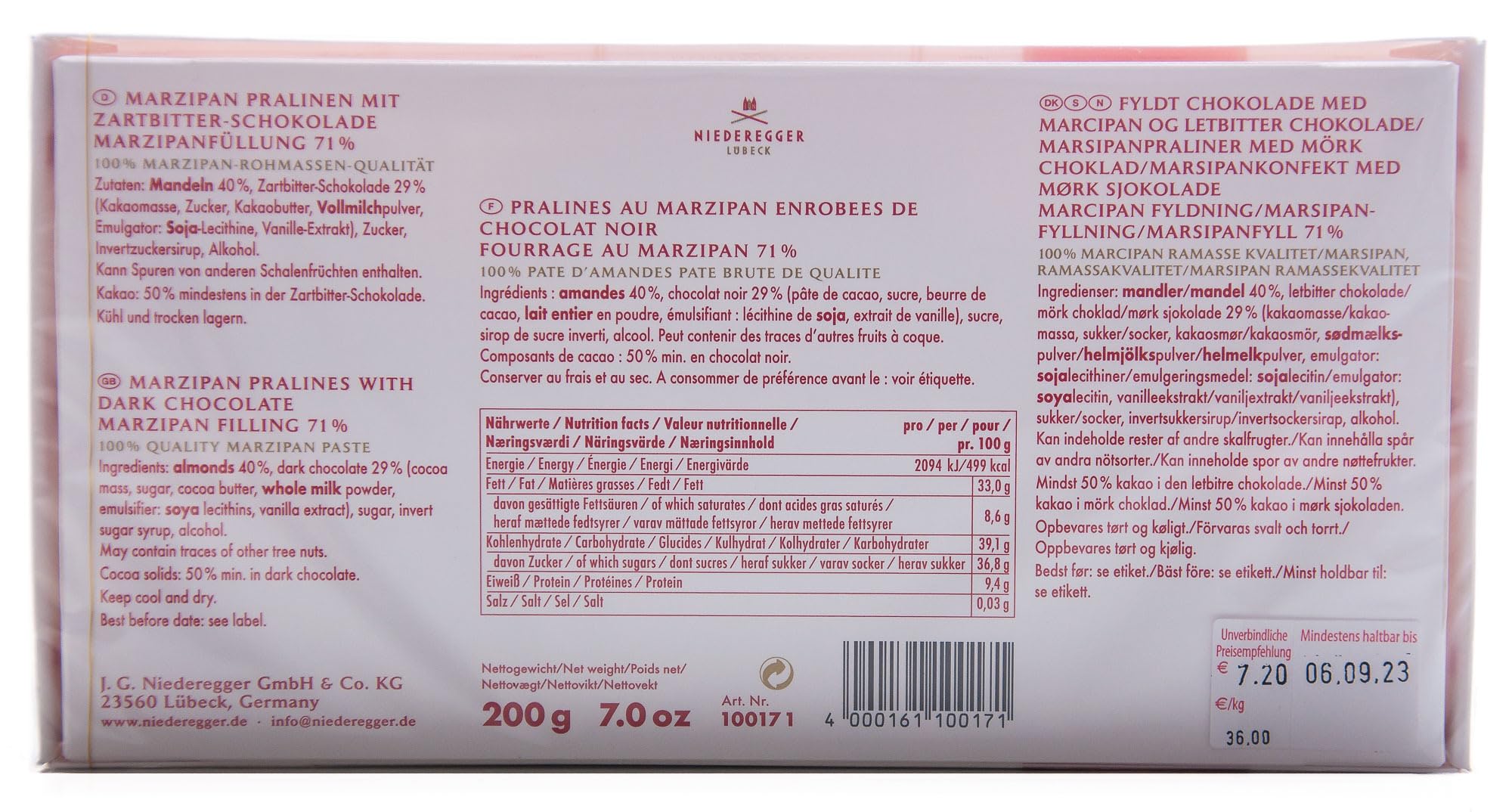Niederegger | Klasyczne ciemne czekoladowe mini bochenki 200 g