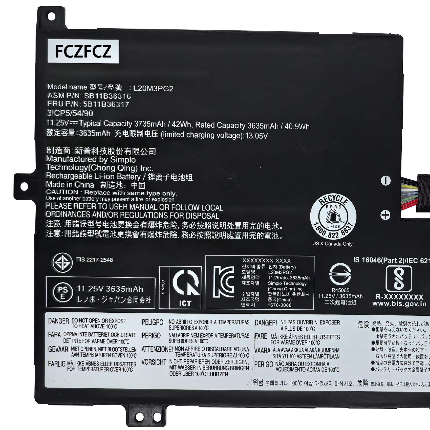 Amazon.com: FCZFCZ L20M3PG2 Replacement for Lenovo 500e Chromebook