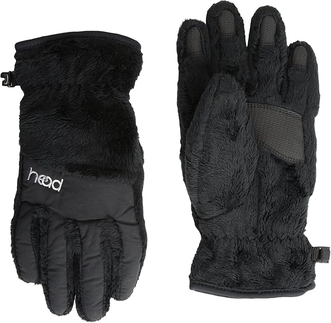 HEAD JR ThermalFUR Fleece Gloves Child Size (Black, Large