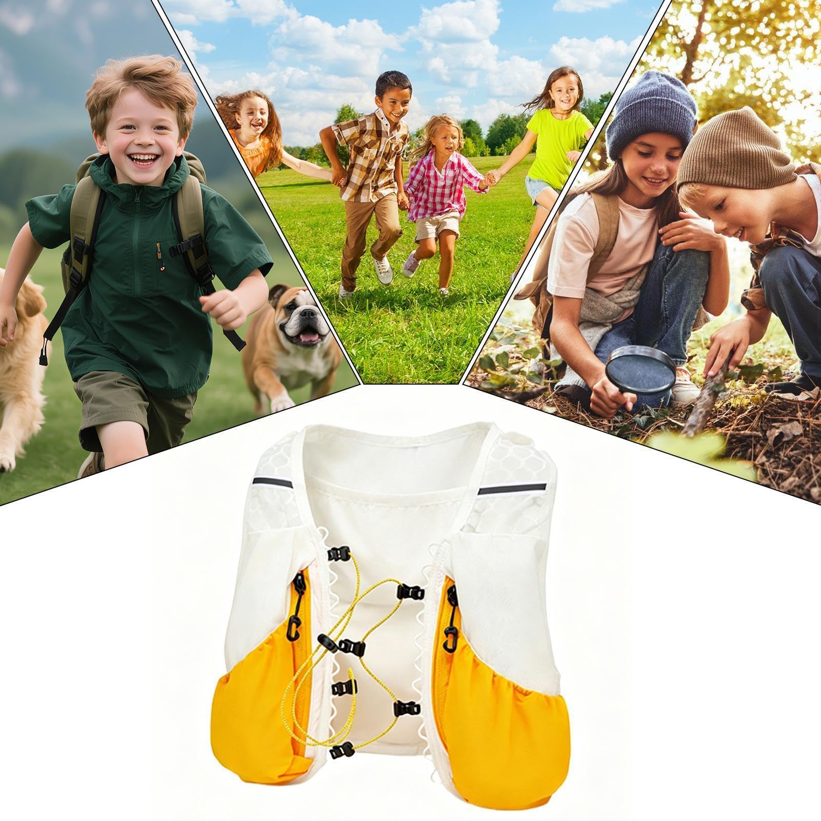 Gilet de course léger pour trail et course à pied pour enfants et cyclisme, randonnée, jogging, marche, gym, voyage, fitness, entraînement, coureurs et