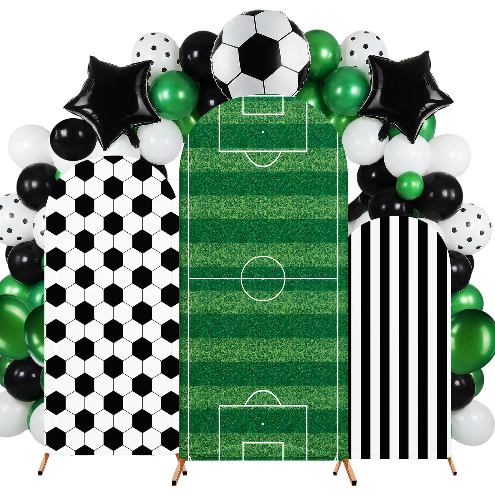 Photo 1 of **MISSING STANDS** Tingjoo Soccer Arch Backdrop Stand Covers with Balloons