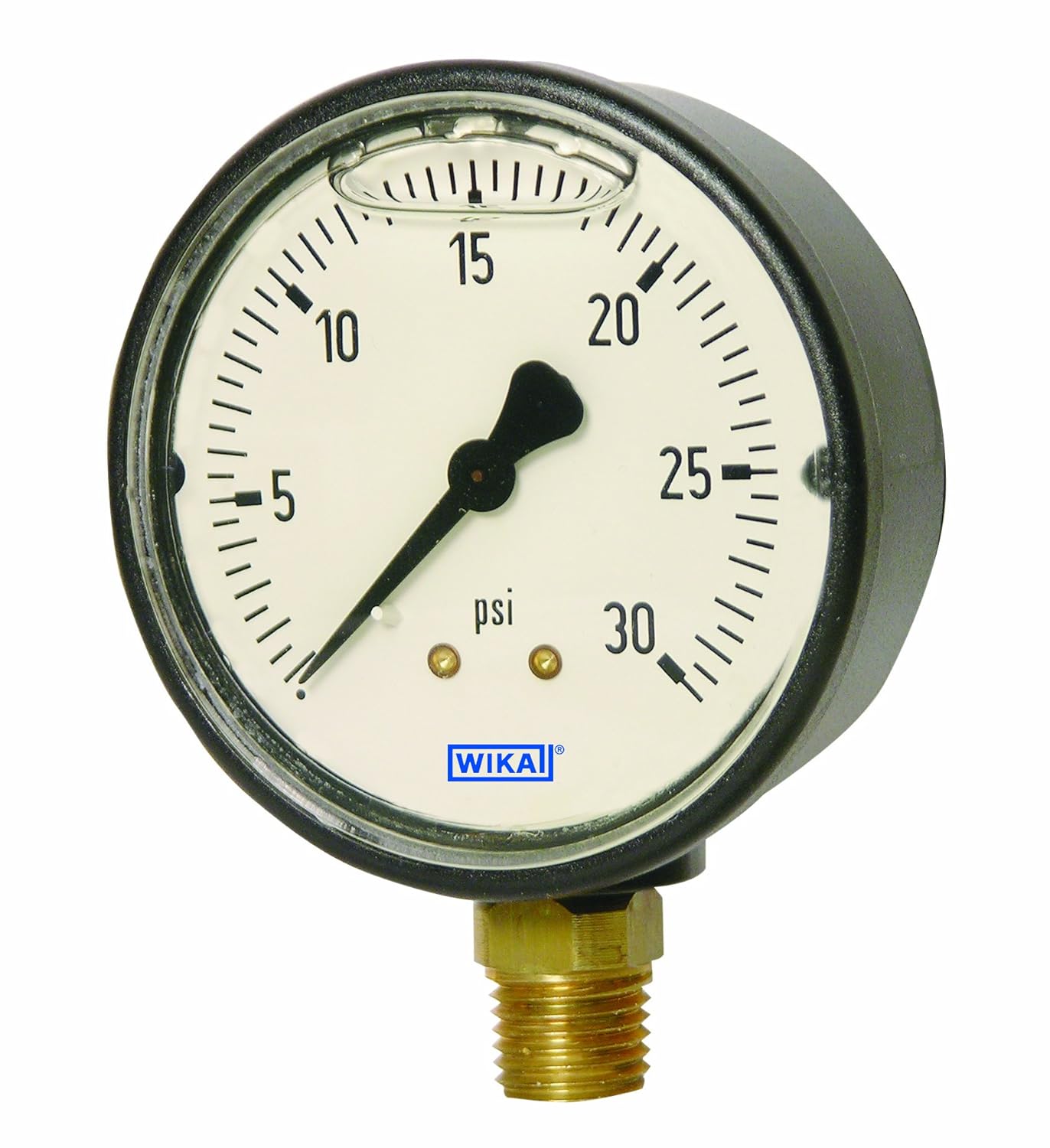 WIKA 9738274 Commercial Pressure Gauge, LiquidFilled, Copper Alloy