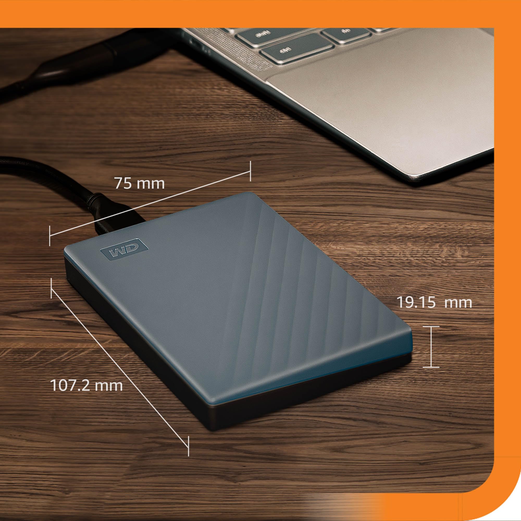 WD 5TB My Passport Compatibile con USB-C, HDD Portatile, USB 3.2 Gen 1/USB 3.0, Protezion con password, Software per la gestion e il backup, Formatto per Windows, ChromeOS and MacOS, Grigio