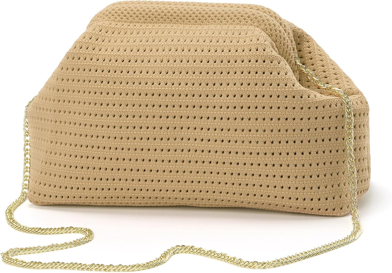 Valleycomfy Beach Clutch,Woven Clutch Purses,Cloud Dumpling Pouch Purse,Crossbody Bags,Hollow Evening Bag for Women
