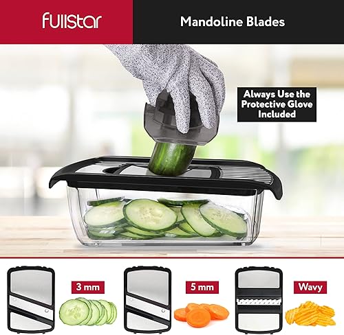 Miniatura 37 de Fullstar Cortador de mandolina para cocina, rallador de queso, espiralizador de verduras y rebanador de verduras para cocinar y preparar comidas
