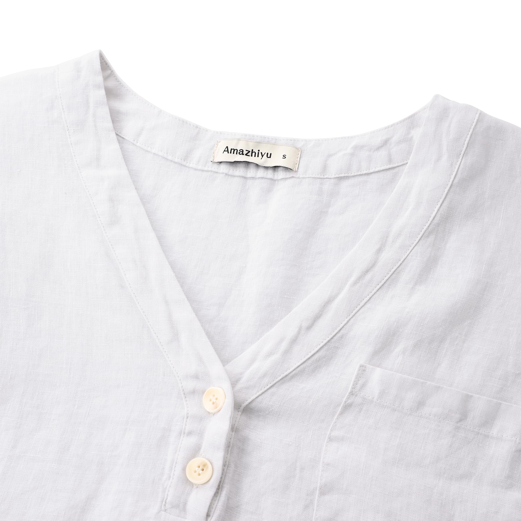Amazhiyu Tops de tirantes de lino para mujer, camisetas de tirantes de verano, blusas, cuello en V, camisetas básicas, blusa, top casual