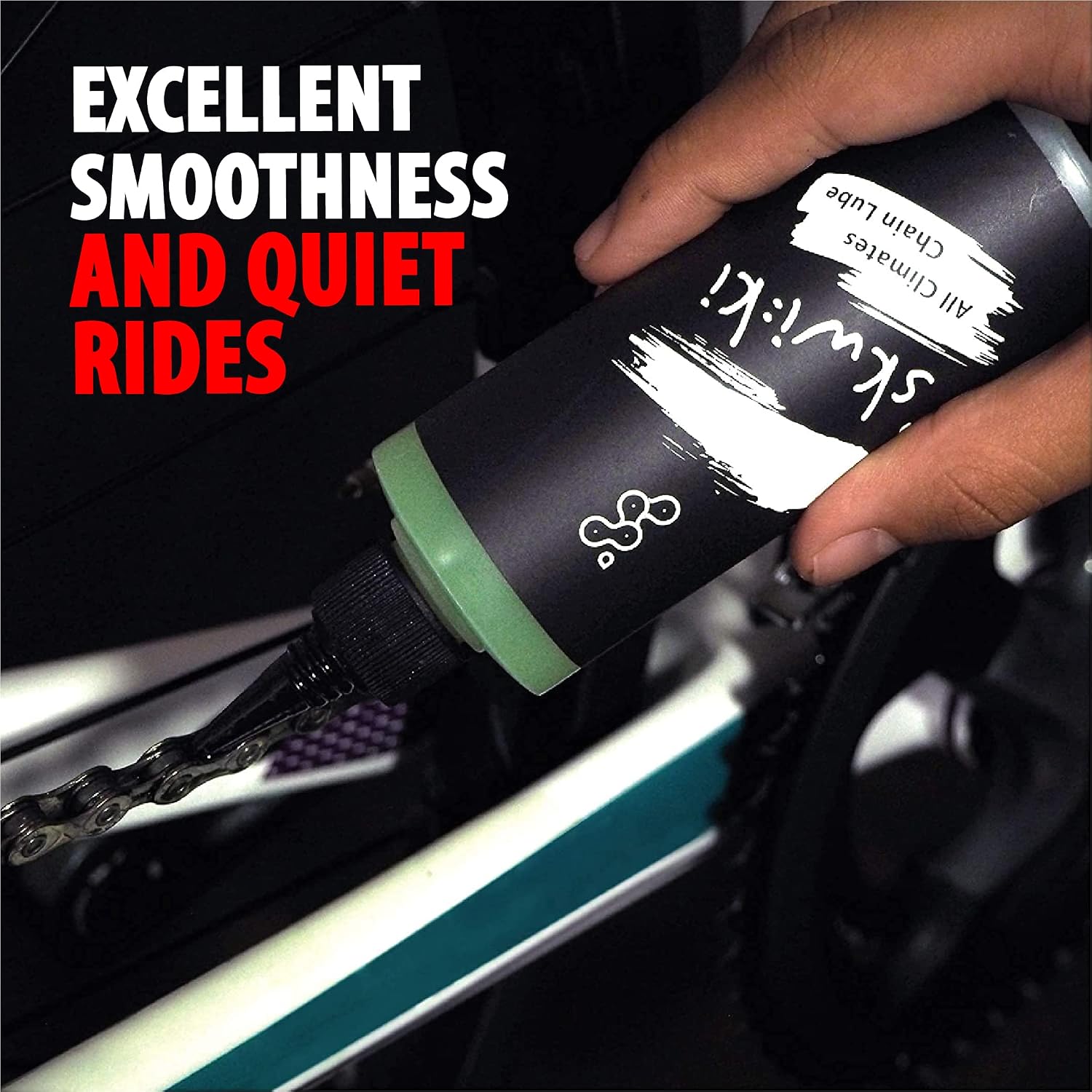 Skwiki All Climate Drive-Chain Lubricant, Innovation Nano Boron Nitride, Extraordinary Lubing, Extreme Low Declination for Tough Environments, Ultra Smooth and Upgraded Efficiency of Pedaling, 120ml
