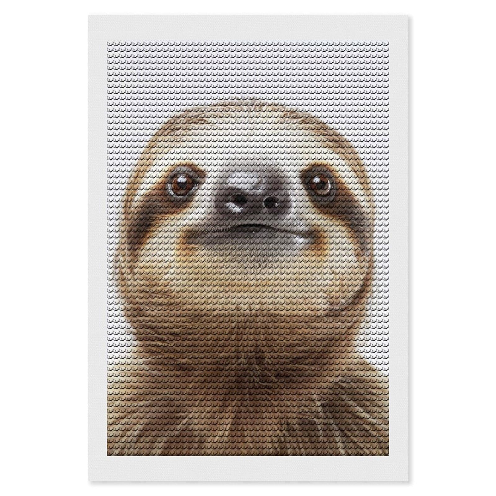 Junmoney Sloth Face Diamond Art Kit 8"x12", Modern Decor, Farmhouse Decor, Home Wall Art, Festive Craft Gift, Handmade Wall Decor