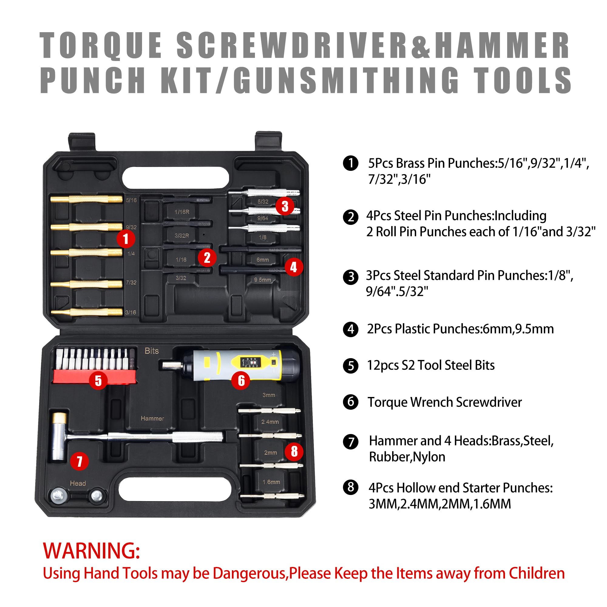 Pin Punch & Torque Screwdriver Set - Precision Tool Kit -3
