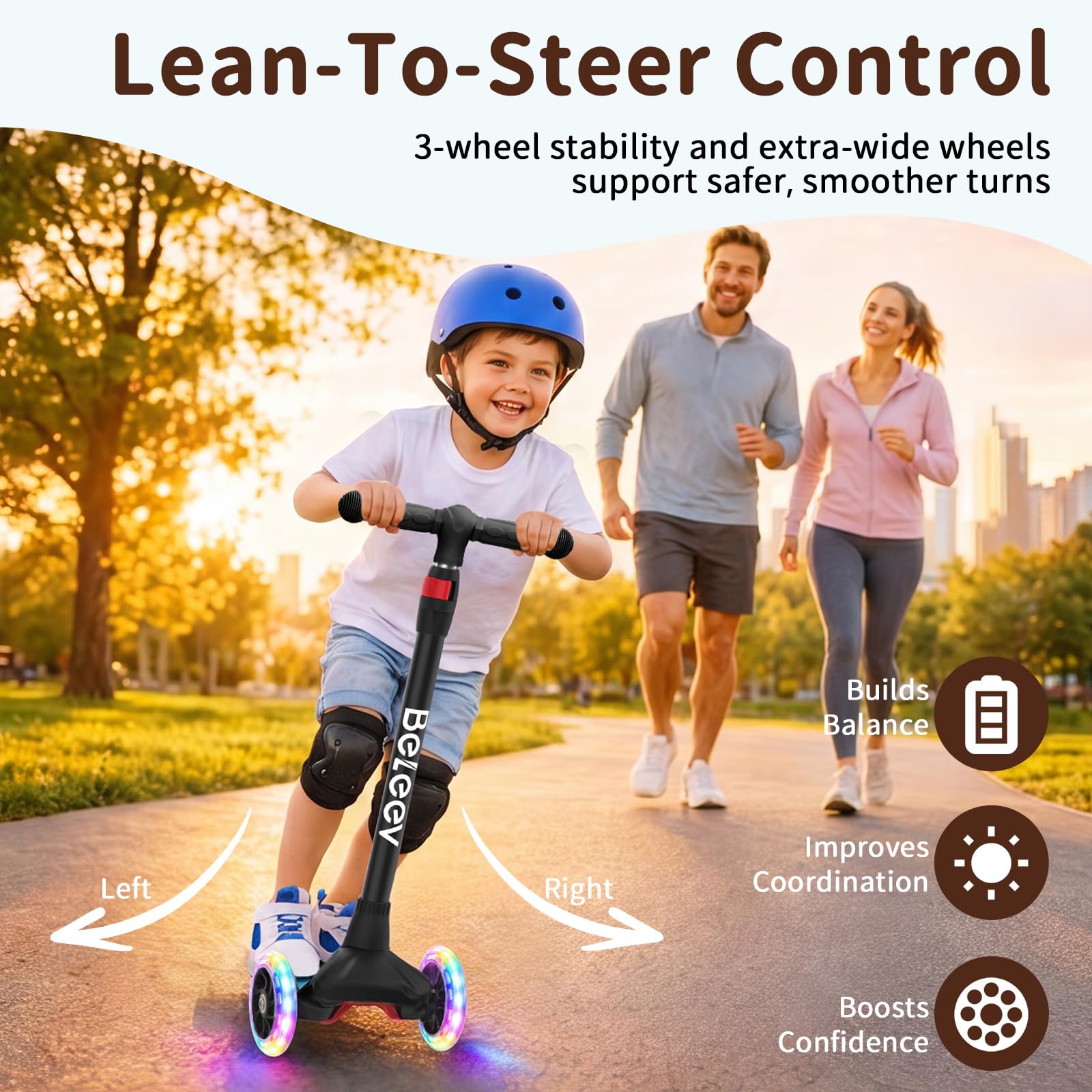 BELEEV Trottinette pour Enfant 2 Ans, Trotinette à 3 Roues pour Fille et
