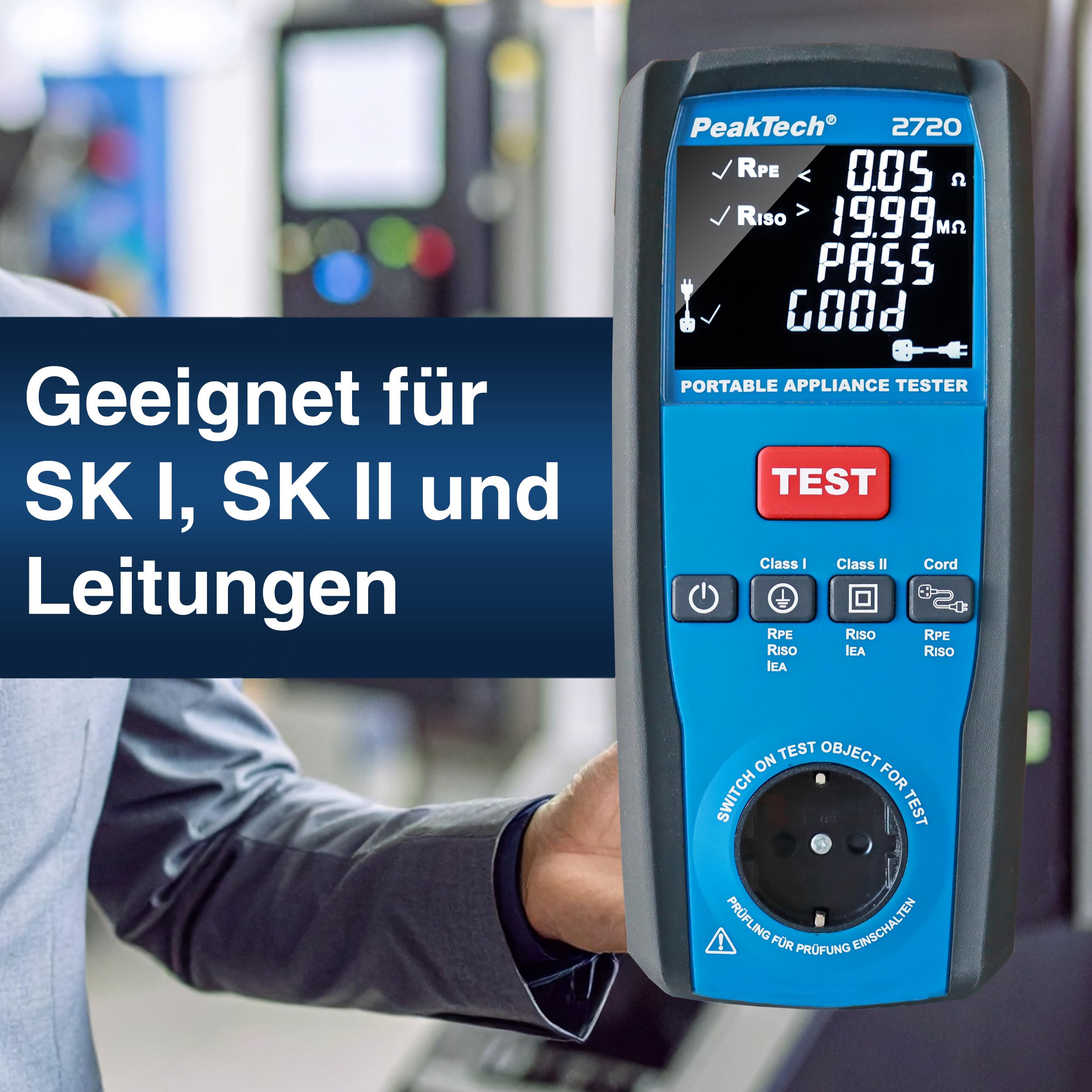 PeakTech 2720 - PAT Gerätetester für ortsveränderliche Geräte
