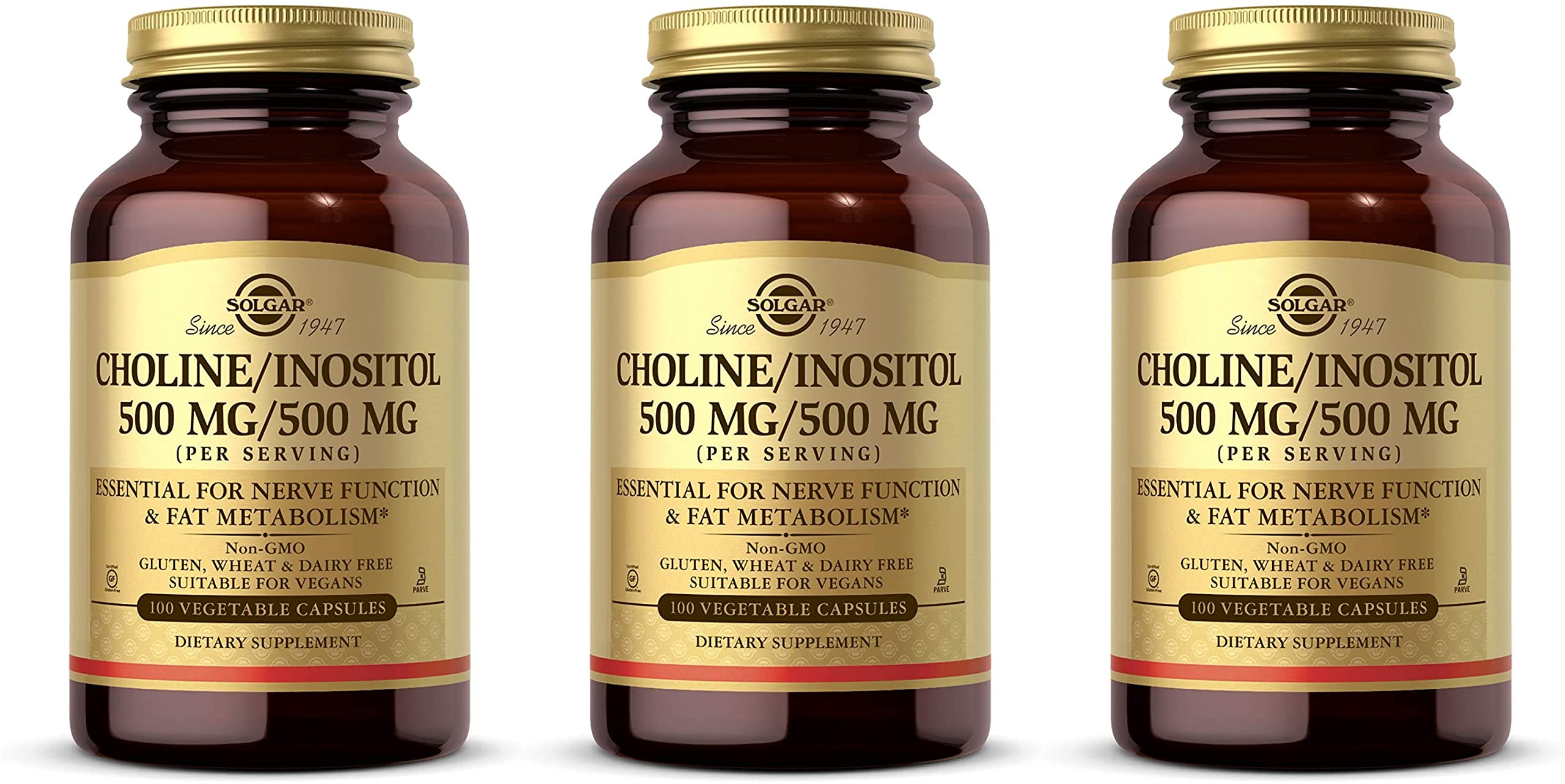 Choline/Inositol 250/250mg 100 Vcaps 3-Pack
