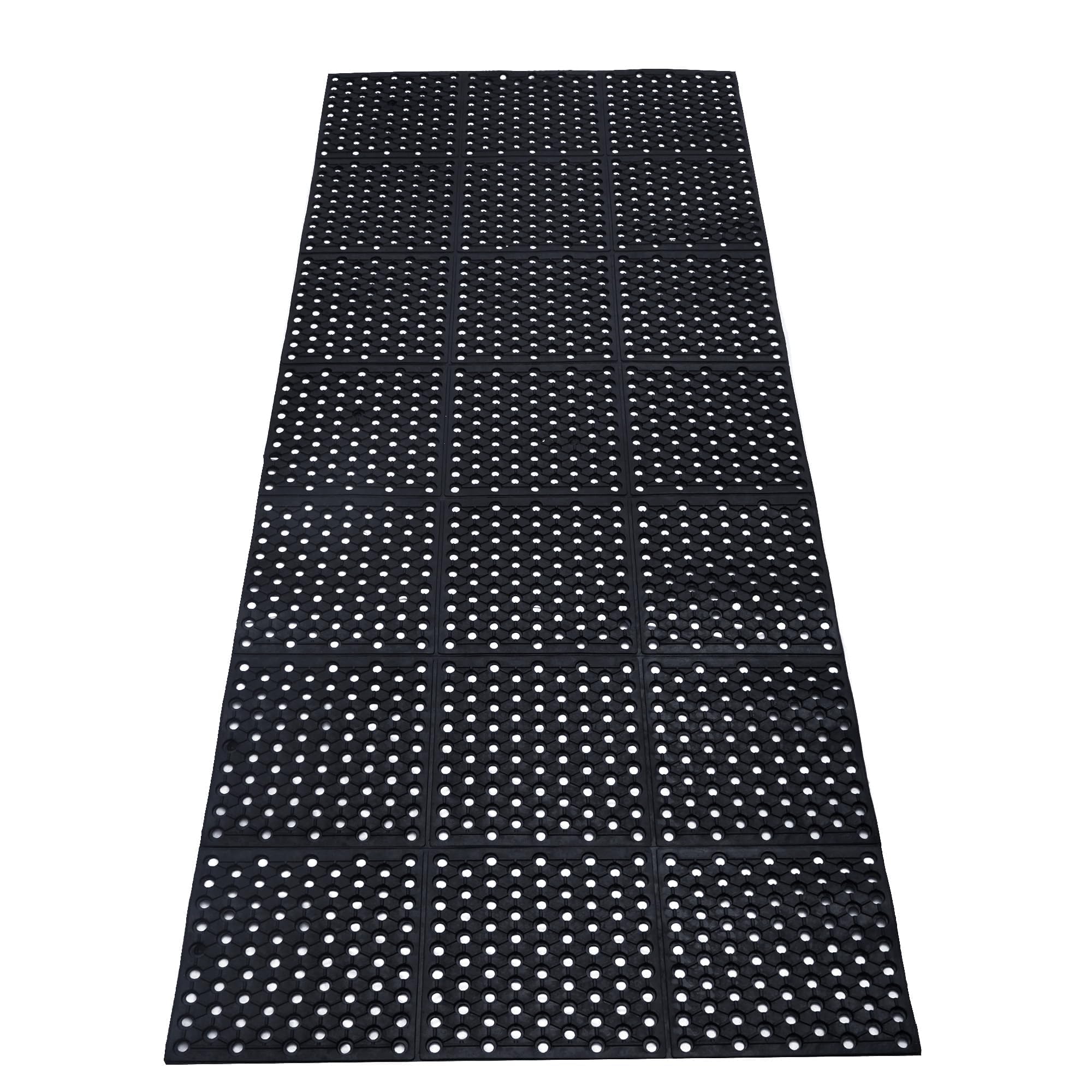 uyoyous Rubber Flooring Mat with Drainage Holes 82.67"x35.43" Resistant Anti-Fatigue Commercial Kitchen Mats with Non-Slip Backing Heavy Duty Rubber Drainage Mat for Industrial Kitchen